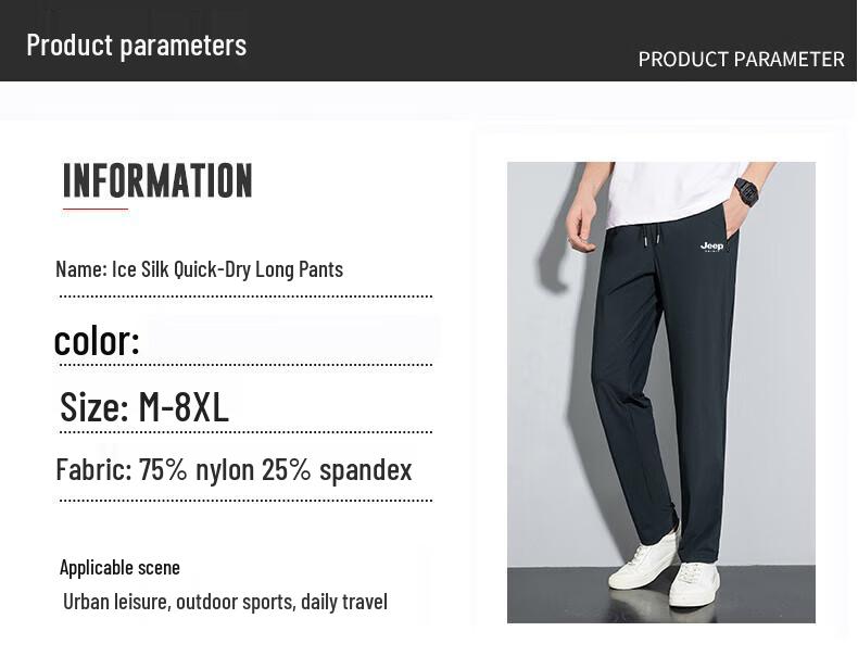 JEEP SPIRIT Pantalon Droit Décontracté Homme en Soie Glacée