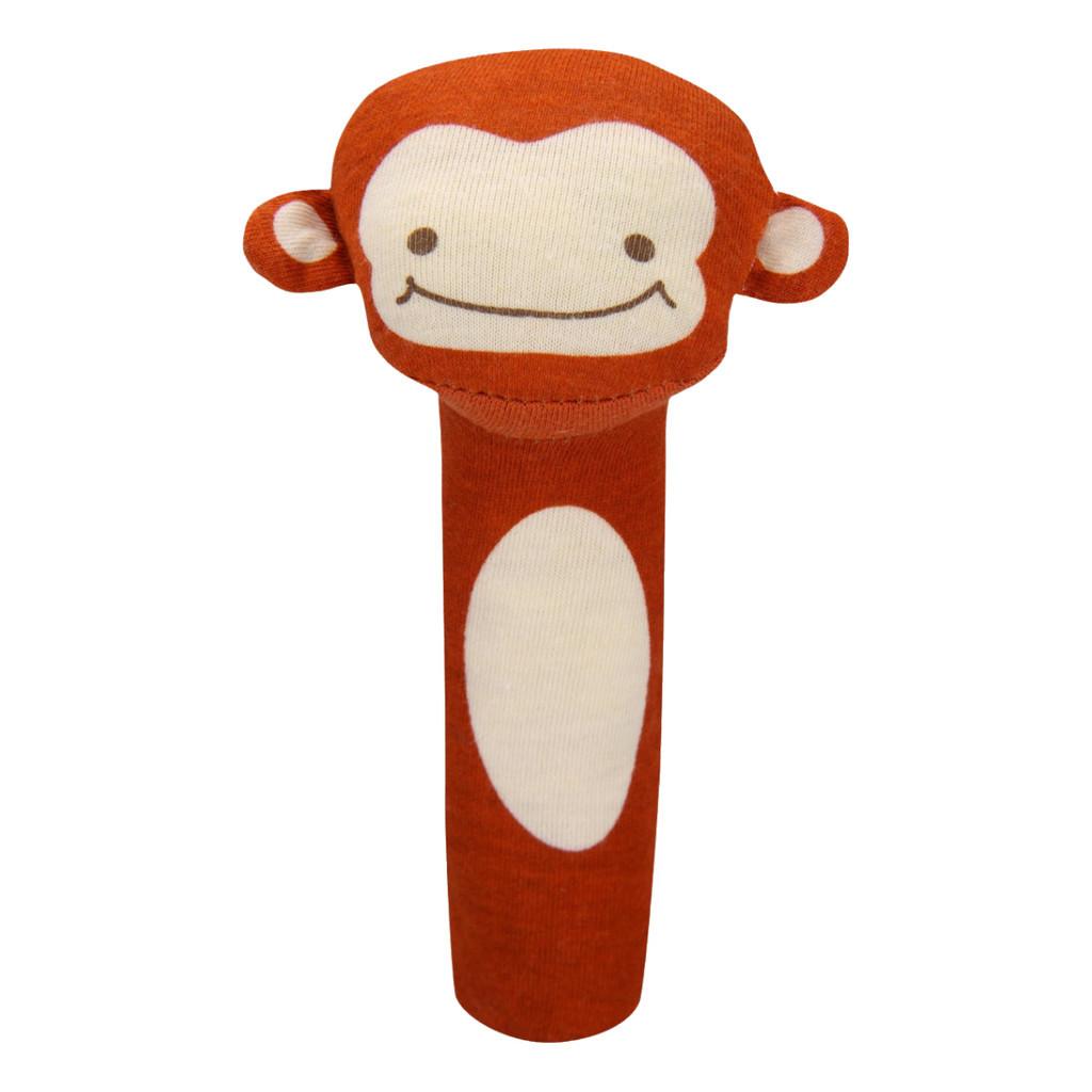 Adorable Baby Grasping Training Bb Stick Squeaky Toy With Animal Designs And Soft Knitted Fabric Stuffed With Pp Cotton