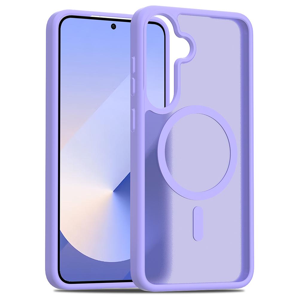 

Для Samsung Galaxy S25/S24 Чохол Сумісний з MagSafe TPU Рамка Акрилова Задня Кришка Телефону Шкіра На Дотик Purple