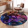 Demon Slayer Pattern Round Rug, Indoor/Outdoor Mat, for Picnic, Gameroom, Bedroom, Office, Living Room, Home Decor Carpet, Birthday Gift