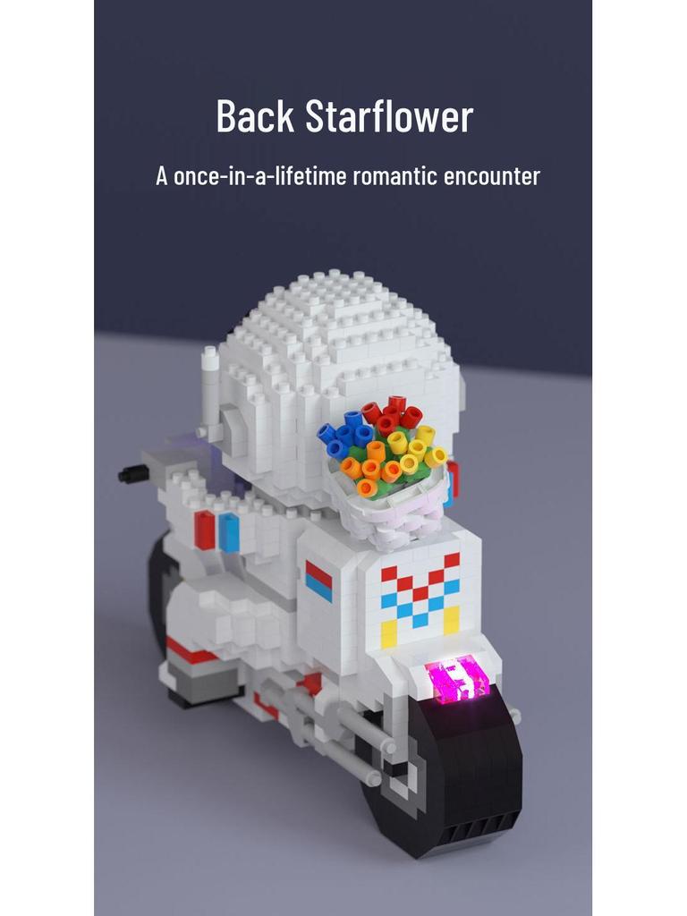 Mekensm M5-M6 Astronaut Train Building Blocks - Luminous Micro Particle Model for Students & Adults