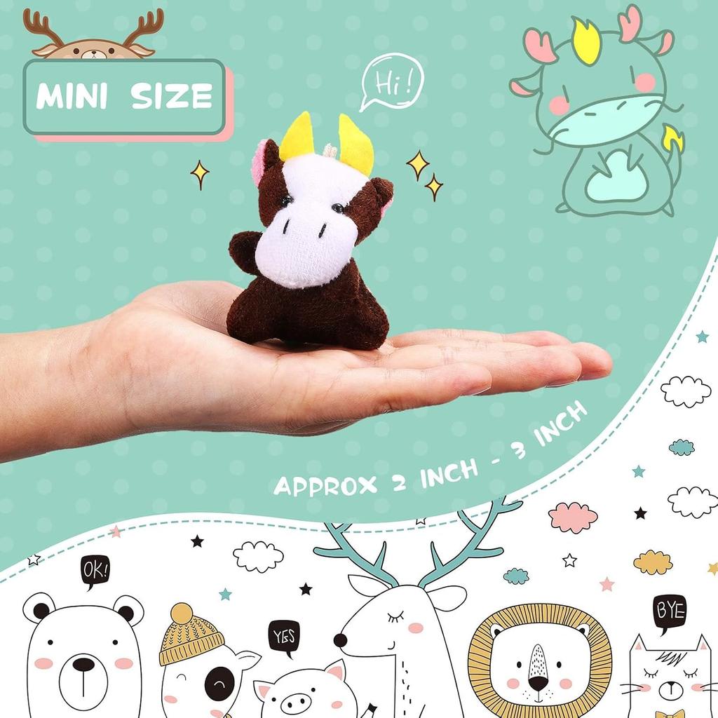 Sumind 42 Pcs Mini Stuffed Animals Toys Set Small Plush Keychain Decorations for Teacher Student Award, Carnival Prizes, Goodie Bags Filler,