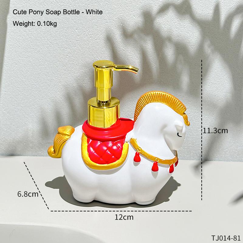 Cute Pony Soap Bottle Press Horse Model Hand Sanitizer Bottle Lotion Bottle Home Bathroom Decoration Ornament Gift