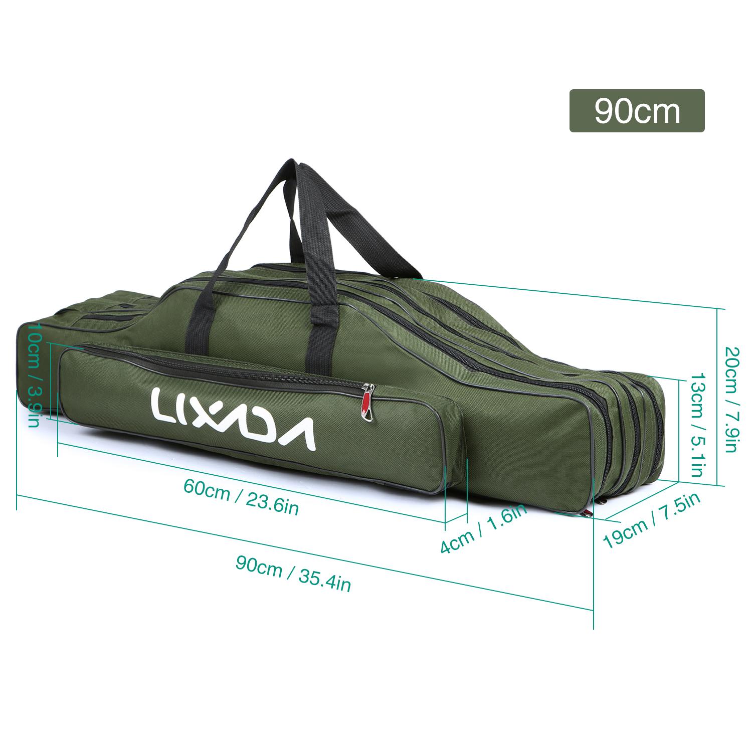 

Lixada 3 Layers Fishing Pole Bag Portable Folding Rod Carry Case Fishing Reel Tackle Storage Bag Case fishing pole bag