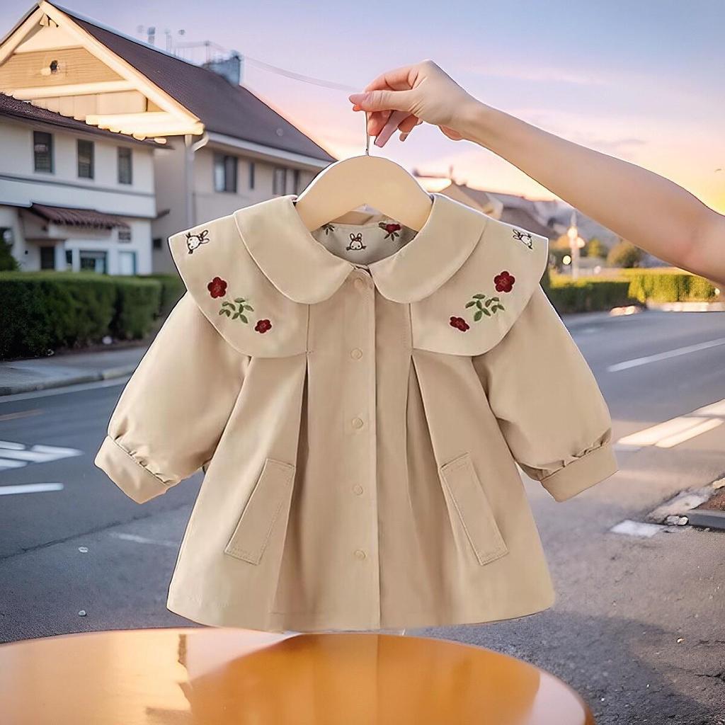 Frühling 2026 Mädchen Langarm Revers Windbreaker Jacke