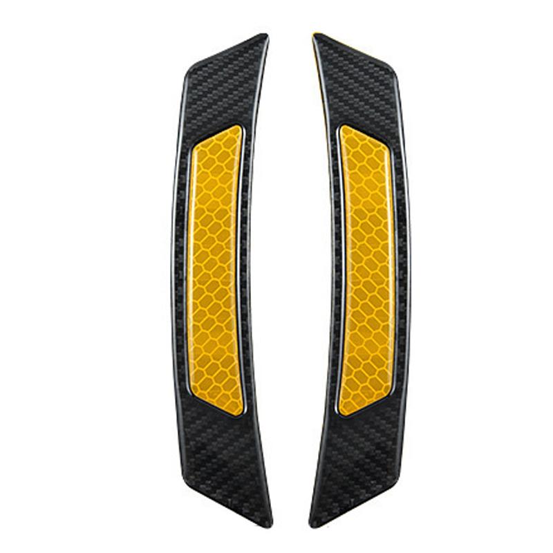 2Pcs Car Wheel Eyebrow Reflective Sticker Carbon Fiber Anti-collision Strip Anti-scratch Warning Protection Strips Car Accessory