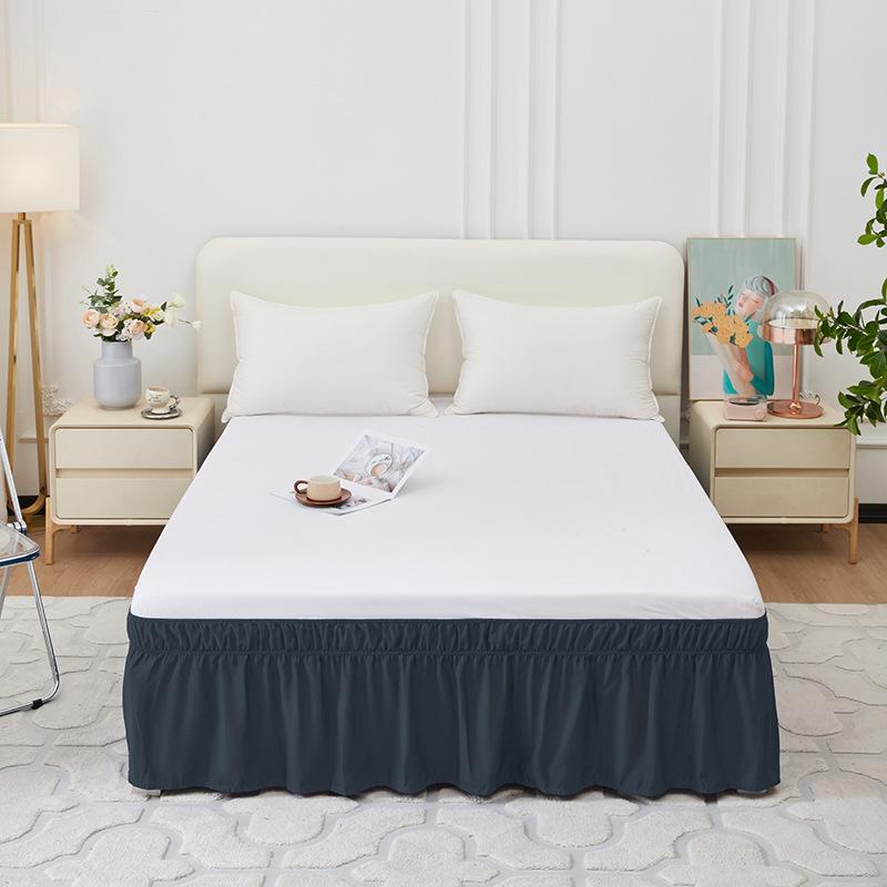 King Queen Twin Wrap Around Dust Elastic Ruffle Bed Skirt Bedding for Easy Fit Wrinkle-Free Washable Fade Resistant Home Decor