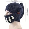 Unique Hand-Knitted Vintage Acrylic Skullies&Beanies with Cozy and Warm Knitted Visor Mask Design for Men Winter Cap,funny Gifts