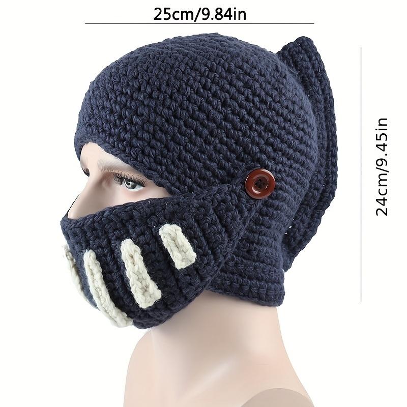 Unique Hand-Knitted Vintage Acrylic Skullies&Beanies with Cozy and Warm Knitted Visor Mask Design for Men Winter Cap,funny Gifts