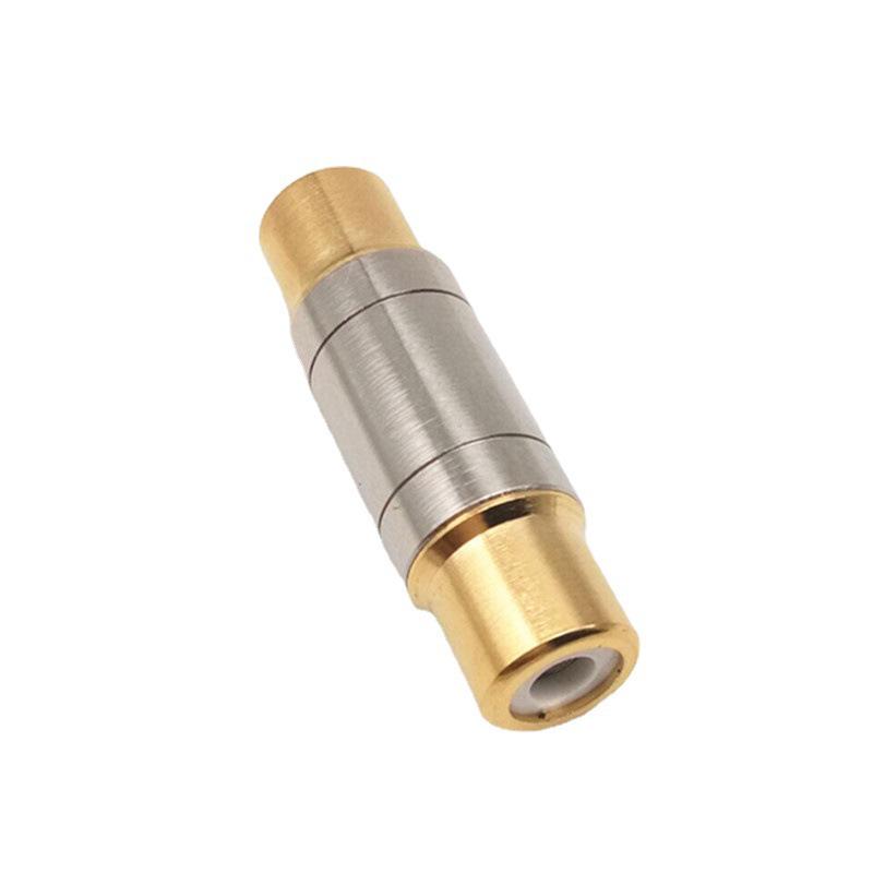 Gold-Plated Copper RCA Female-to-Female Connector for Audio and Video.