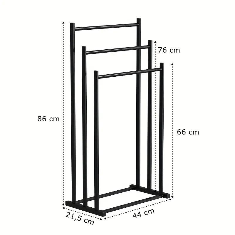 Towel Rack Bathroom Hanger Metal Standing Industrial Black