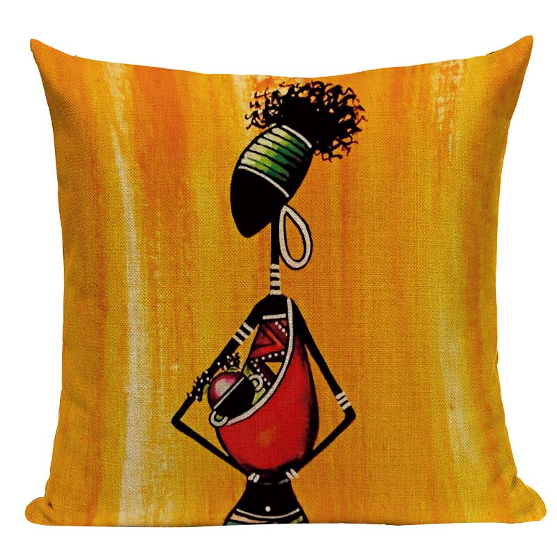 Abstract African Cushion Covers African Girl Dancing Home Decoration