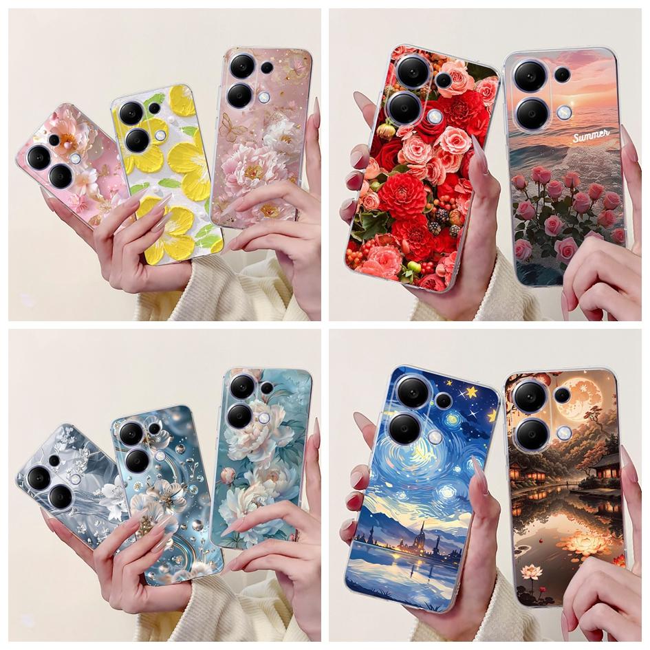 Pro pouzdro Xiaomi Redmi Note 13 Kryt Note 13 Pro Populární malovaný květinový měkký silikonový kryt na telefon Pro Redmi Note13 Pro 4G 5G Funda