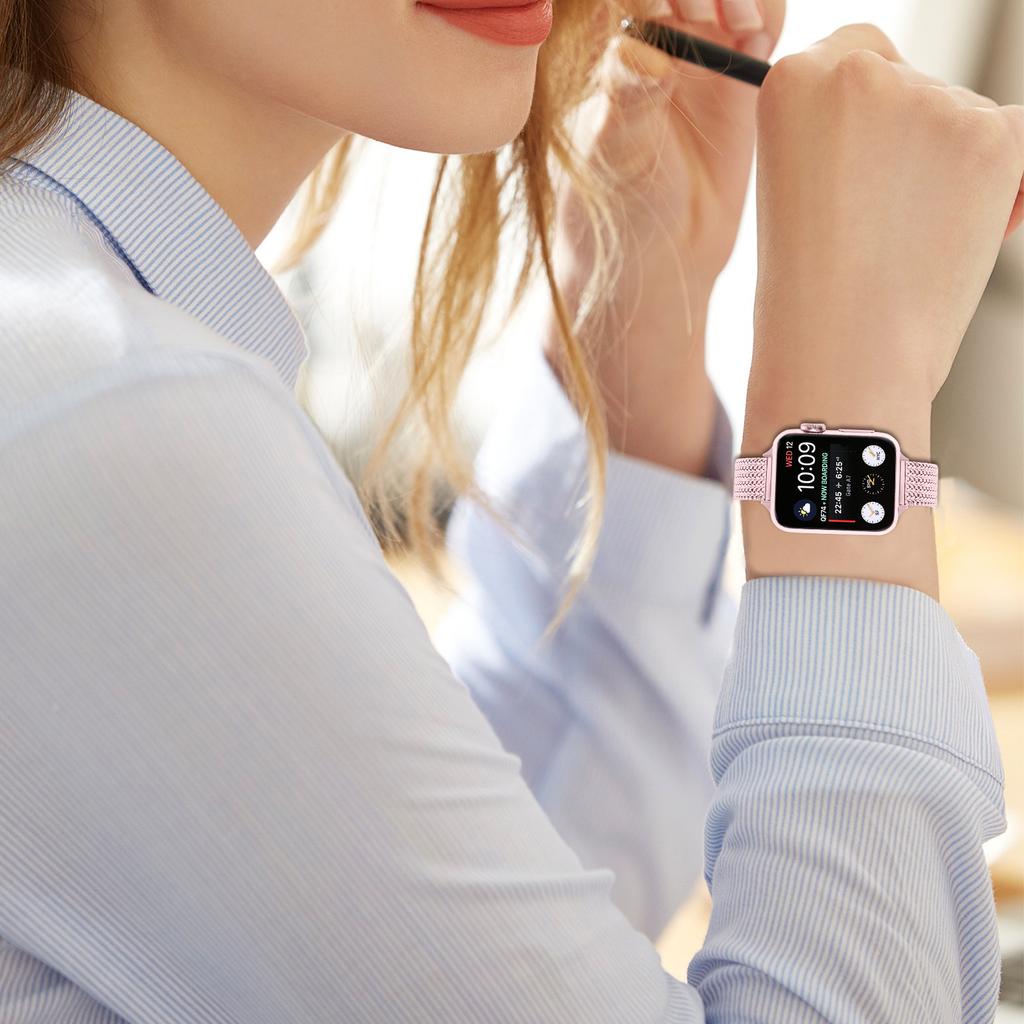 Milanese Horlogeband voor Apple Watch Series 11 10 42mm/9 8 7 41mm/SE3 SE2 SE 6 5 4 40mm/3 2 1 38mm Visgraat Roestvrij Staal Band