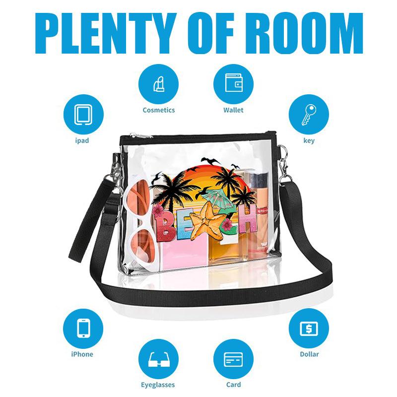 Bolso bandolera de PVC transparente impermeable bolsa de cambio bolsa deportiva para estadio bolsa de almacenamiento portátil portátil