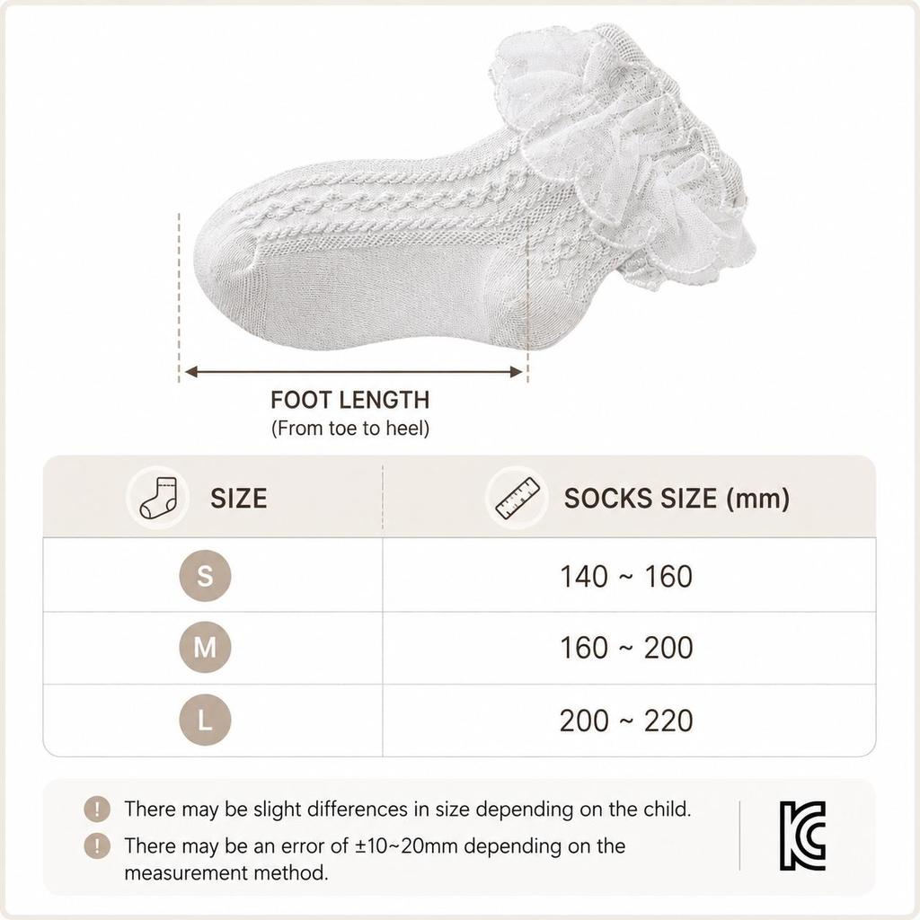 Carrot Carrot Girls Lace Frill Cotton Socks 6-Pair Set