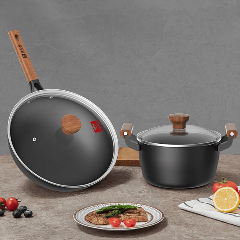 KOBACH Titanium Non-Stick Wok and Soup Pot Set