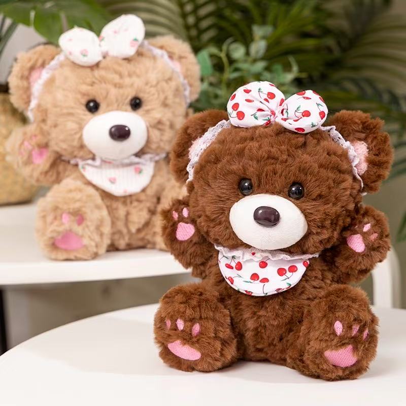 22cm Simulation Healing Series Little Bear Doll Plush Toy Handmade Doll Cartoon Anime Cute Pillow Cushion Decoration Children's