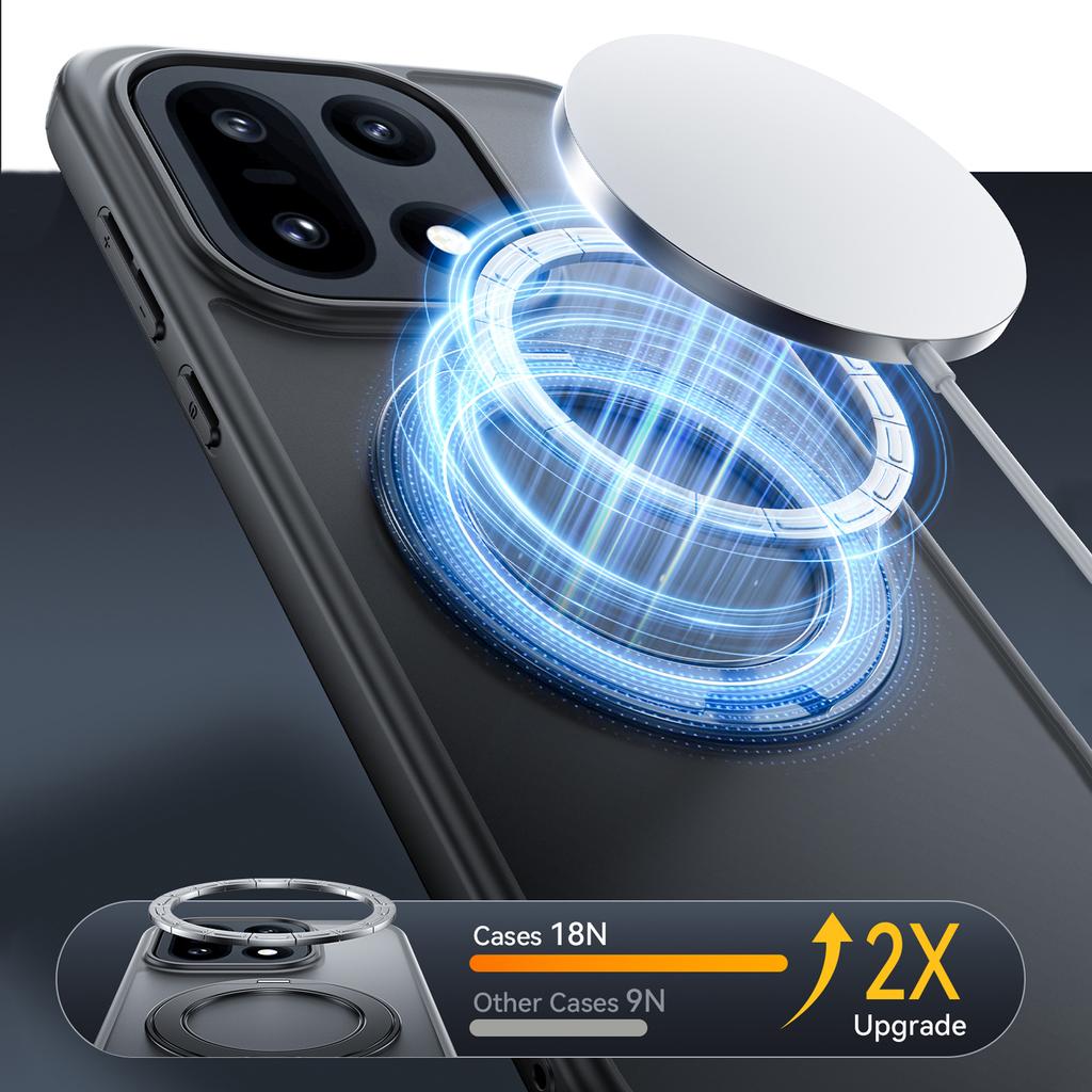 360° drehbarer magnetischer Metallring-Ständer Handyhülle für OnePlus 15 6,78 Zoll durchsichtige mattierte stoßfeste Hülle Coque Fundas