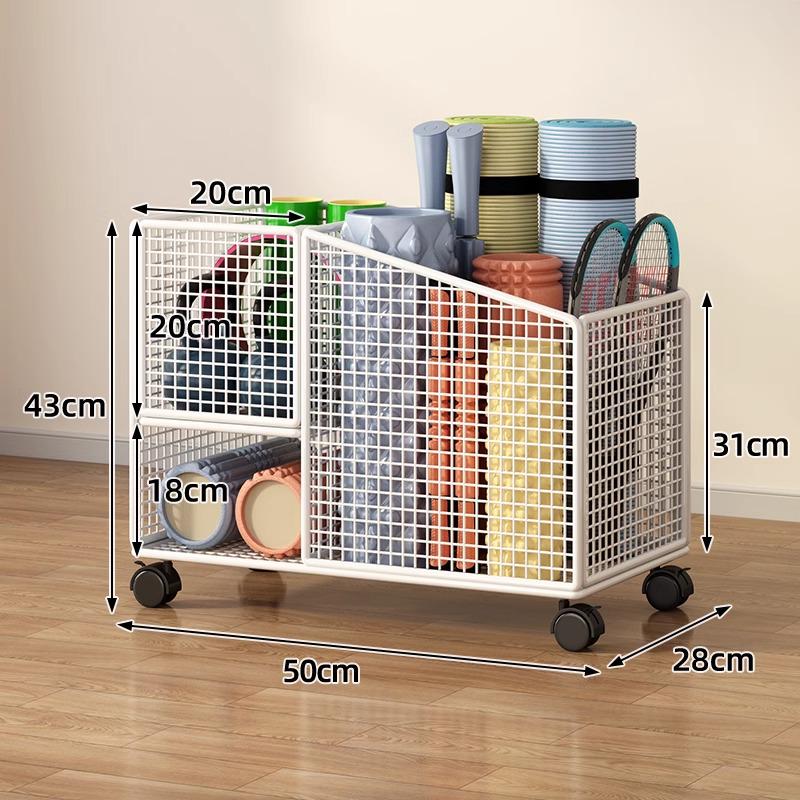 Estante de Chão para Armazenamento de Basquete e Prateleira de Brinquedos para Equipamentos Esportivos e Tapetes de Yoga