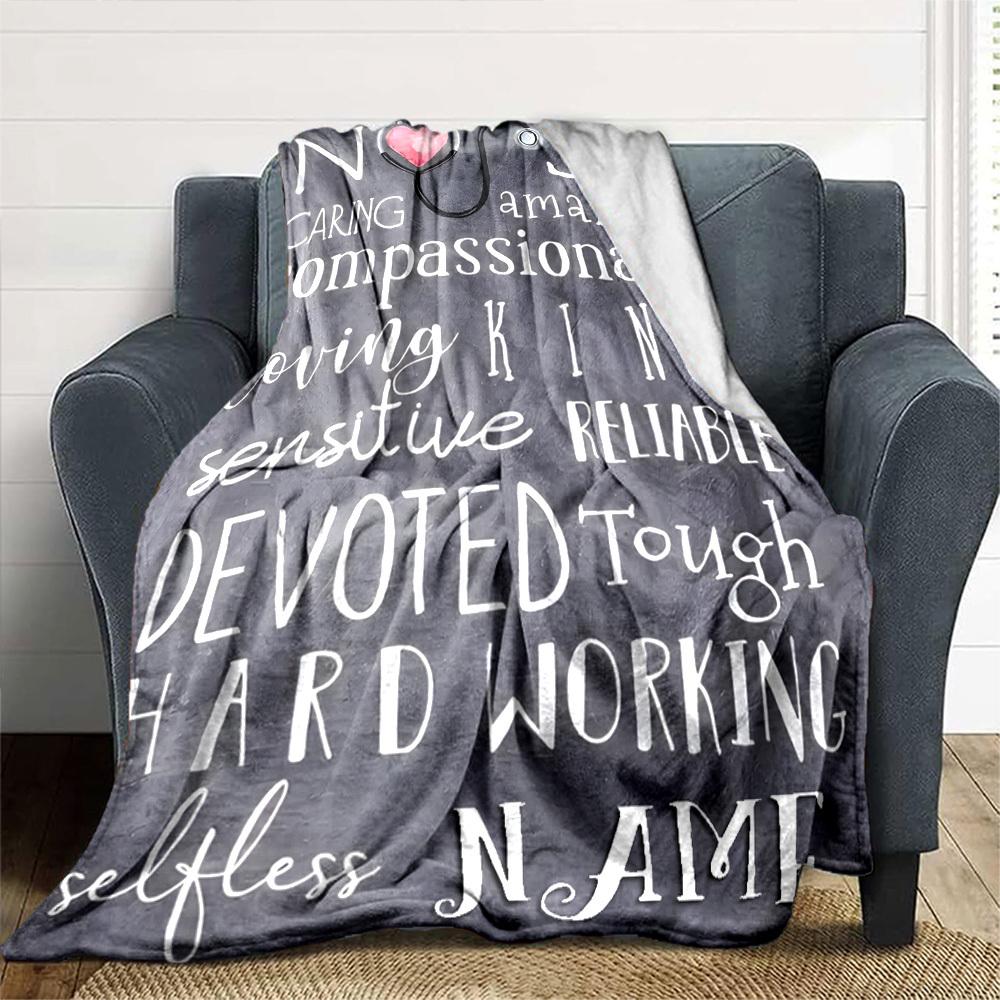 Nurse Traits And Qualities Multipurpose Personalized Blanket Personalized Text Ultrasoft Versatile For Sofa Couch Office Bed Picnics For All Occasions