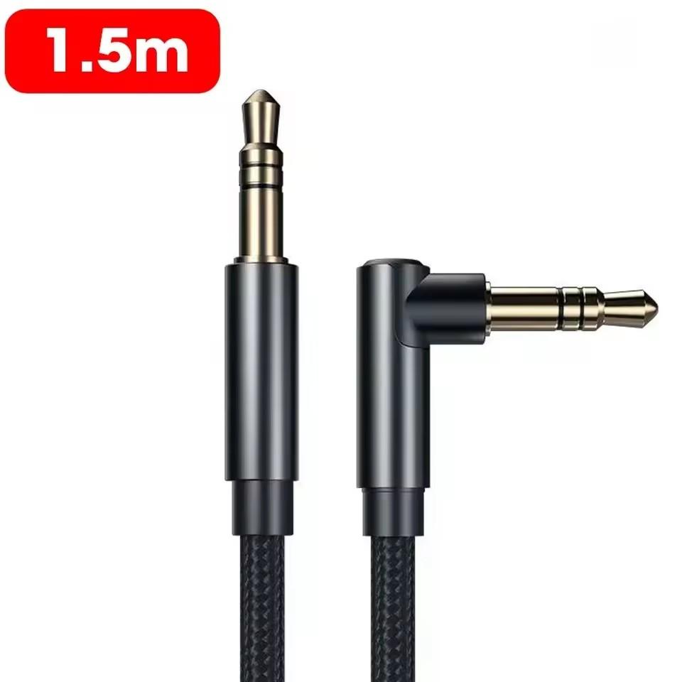 Cablu audio Jack de 3,5 mm, cot de 90 de grade, mascul la mascul, difuzor Aux, sârmă pentru Samsung Xiaomi, MP3/4 video, adaptor pentru căști auto, cablu