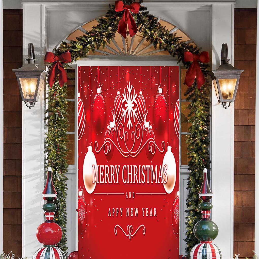 Weihnachten Weihnachtsmann Thema Nussknacker Schneemann Türbanner Ornamente Türabdeckung Banner Fotografie Hintergrund Innen Außen Veranda