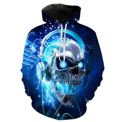 Herfst 3D Schedel Bedrukte Hoodies Modieuze Casual Sport Lange Mouw Heren Hooded Sweatshirts