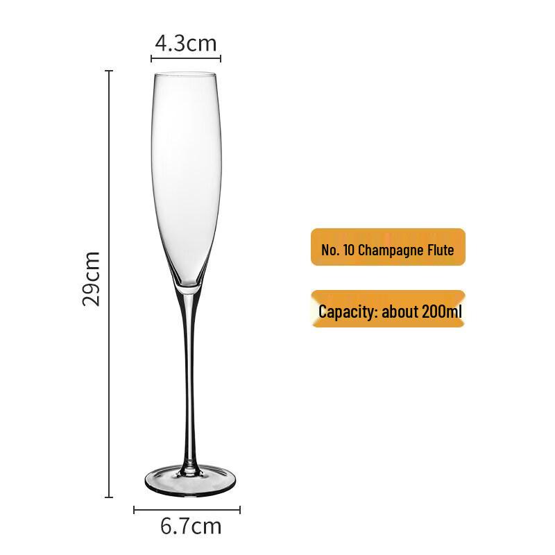 ZISIZ Handmade Lead-Free Crystal Champagne Glass