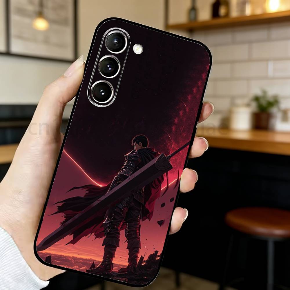 

Anime Berserk Guts Phone Case For Samsung S20,21,22,23,24,25,26 Ultra,Plus,Lite,FE,Black Soft Case Samsung S26