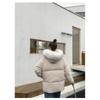 Women S Short Loose Fit Cotton Padded Coat With Big Fur Collar Winter Casual Style