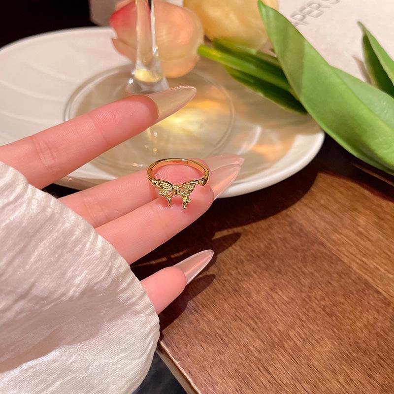 Elegant Irregular Butterfly Ring - High-End Simple Design for Women
