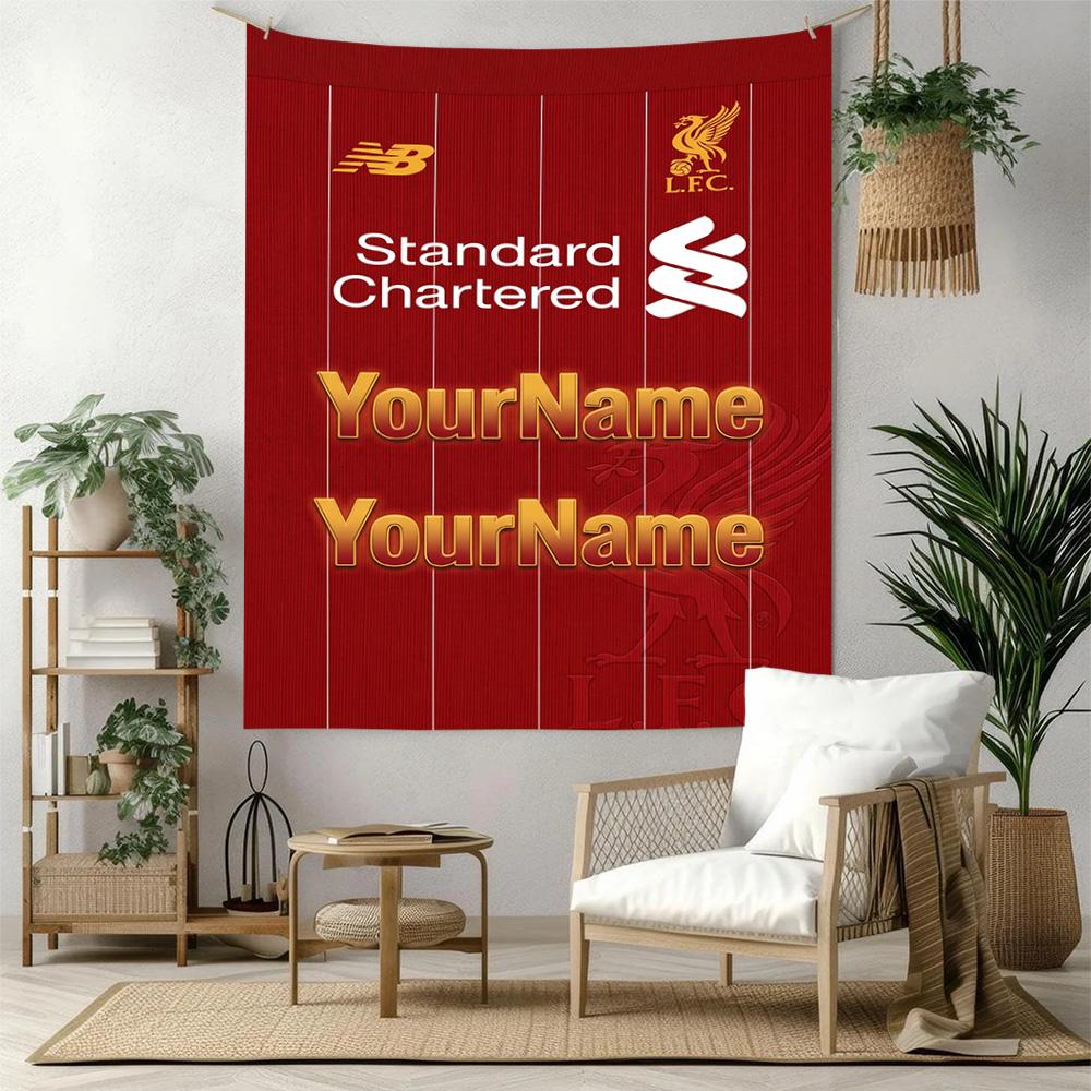 Liverpool Custom Ditt Navn Vægdekoration Vægtæppe Kunst Til Kæledyr Mindesmærke Fødselsdag Bryllupsfest Baggrund Familiegave