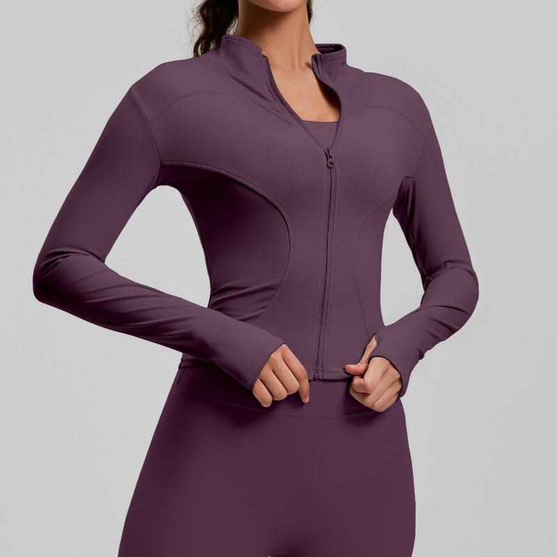 Womens Lightweight Yoga Jacket Breathable Fitness Top Long Sleeve Stretch Workout Outerwear