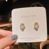 Korean 925 Sterling Silver Bee Pearl Stud Earrings
