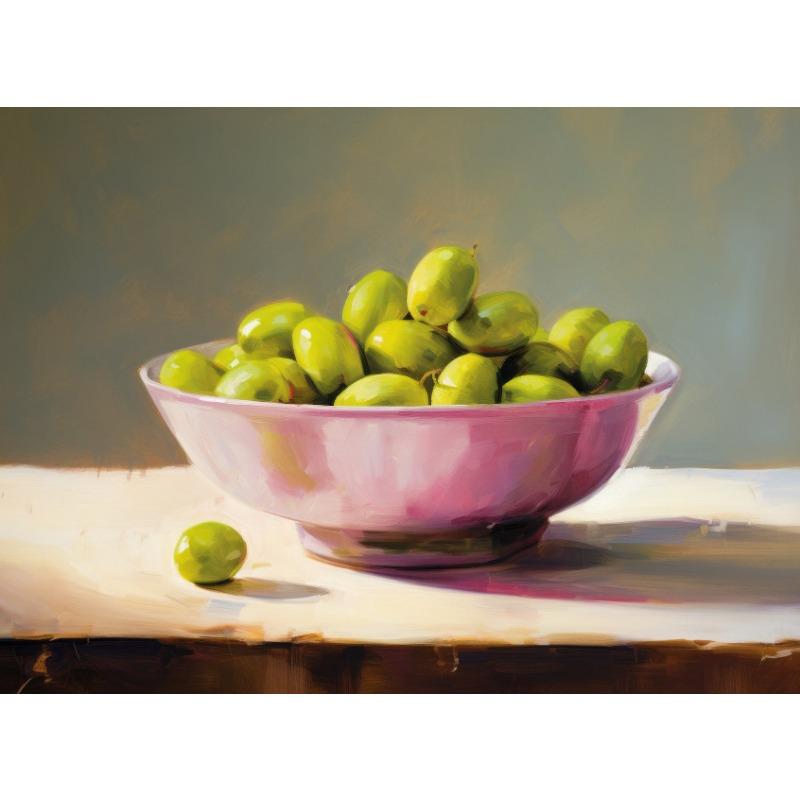 

Vintage European Pastoral Italian Olive Bowl Posters and Prints Canvas Printing Wall Art Picture for Living Room Home Decoration 21cm×30cm NoFrame