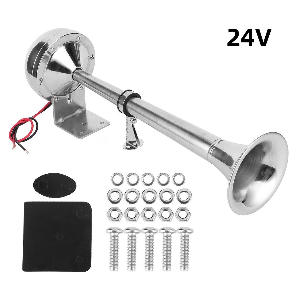 12V/24V Poliert Edelstahl Einzel Trompete Horn Niedrigen Ton für Marine Boot Lkw Lkw Caravan RV