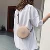 Yogodlns litterære strå strå rund veske for kvinner Sommer vevd crossbody veske Reiseferie Strandvesker Casual Rattan Straw Tote