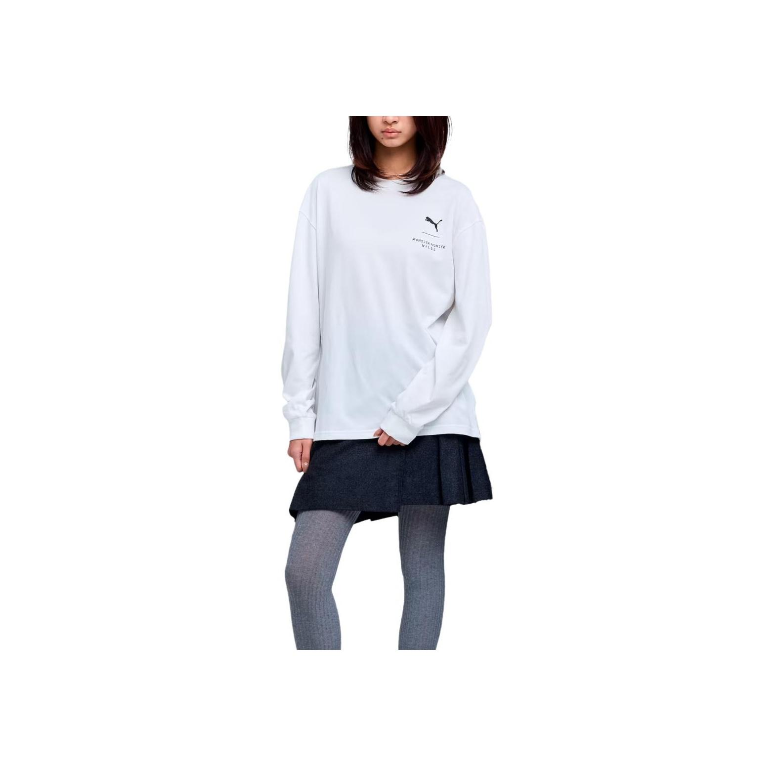 Puma X Monster Hunter Wilds Collaboration Drycell Fw25 Loose Fit Crew Neck Quick Dry Long Sleeve T-Shirt Unisex Tops 636485-02 M