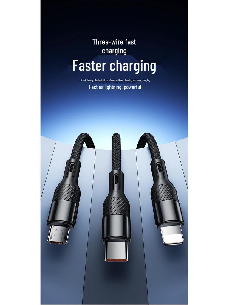 PD240W Multi-Device Super Fast Charging Cable: 3-in-1 for Phones, Tablets, Laptops & 5-in-1 Car Charger