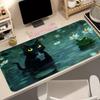 Kawaii Black Cat Silicone Soft Gaming Mouse Pad Large Keyboard Pad Topographic Mouse Pad For Keyboard With AntiSlip Tablemat