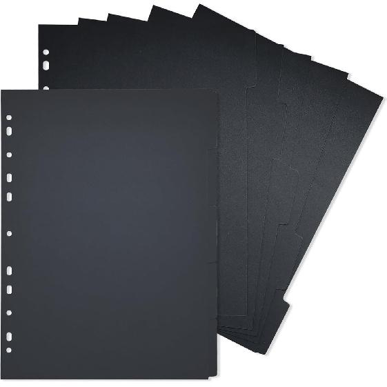 DY.2ten A4 Binder Dividers 11-Holes, Sturdy Kraft Paper Dividers with 5 Tabs for School Office Home, 2 Sets, 10 Paper Index Dividers.