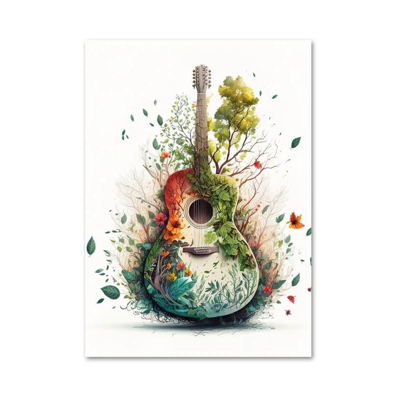 Color Music Guitar Record Posters and Prints Abstract Modern Aesthetics Jazz Canvas Painting Wall Art for Music Room Home Decor