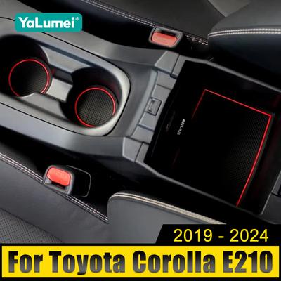 Car Door Slot Pads Accessories Anti-Slip Dustproof Cup Mats For Toyota Corolla E210 2019 2020 2021 2022 2023 2024 Hybrid