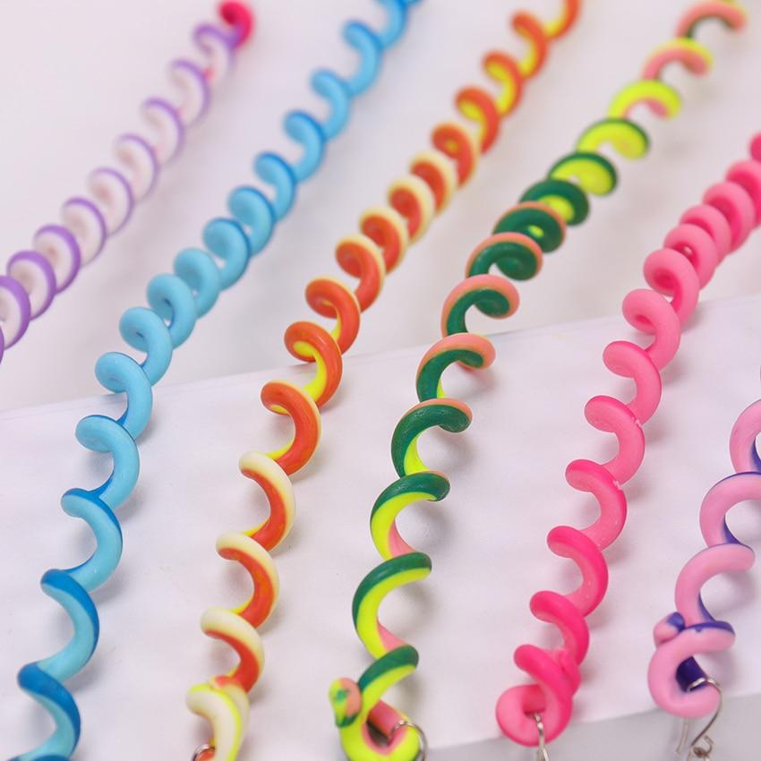 6PCS/lot Rainbow Color Headband Cute Girls Hair Band Crystal Long Elastic Hair Bands Headwear Hair Accessories