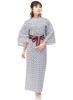 Yukata Inn Set Inn for Women [KYOETSU] Set, Yukata, 4-piece (haori, Yukata, Obi, Laces) (Yukata-145, Haori-Green)