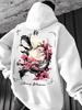 Felpa da uomo Autunno/Inverno Ciliegio Fiorito Tema Mensile Casual Felpa con Stampa Retro Manica Lunga Pullover