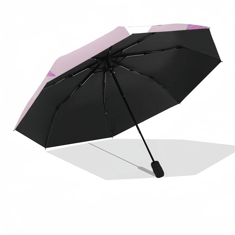 1pc Pink Flamingo Floral Background Umbrella with Plastic Handle,Suitable for All Seasons Home Travel Outdoor UmbrellaDD403