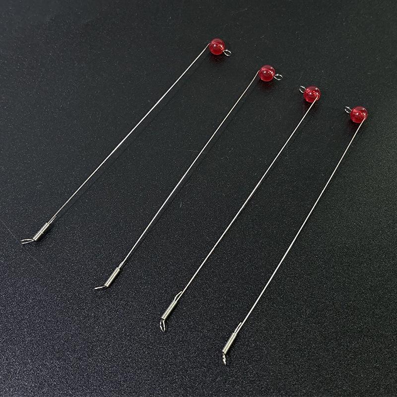 Stainless Steel Ice Fishing Wire Leader with Red Bead