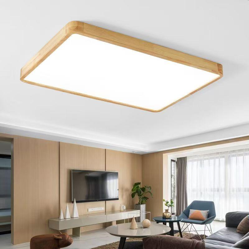 Lumină de Plafon LED Modernă Aspect Lemn Auriu O Lumină cu 3 Culori Iluminat Acasă Bucătărie Dormitor Baie Lampă de Plafon de Suprafață